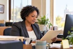Government office worker at a desk