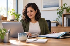 Professional at a desk on a call