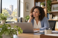 Professional on a phone call at a desk