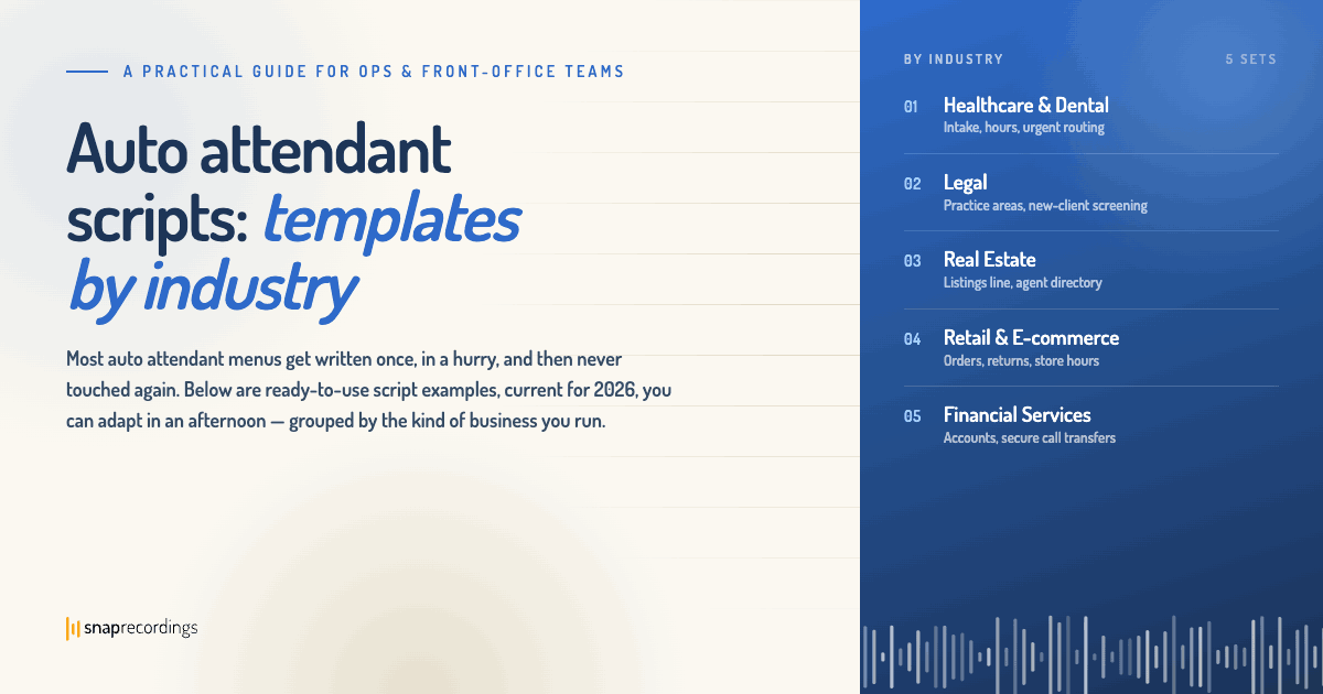 Auto attendant scripts: templates by industry (2026)